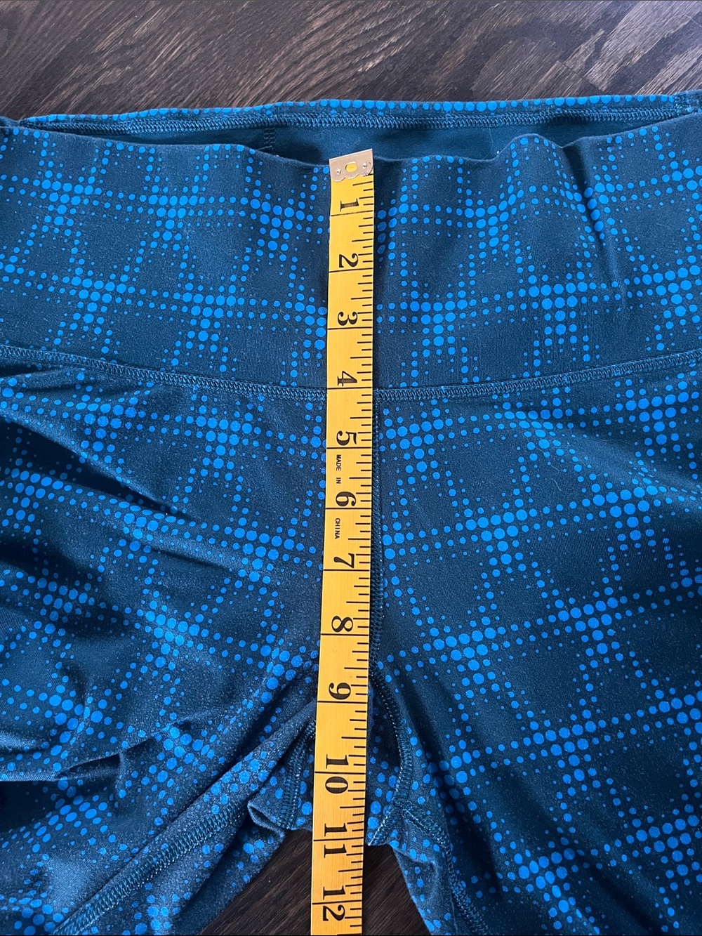 Adidas Climalite Aqua Blue Mineral Dot High-Rise Capri 3/4 Leggings Size L - Picture 9 of 11